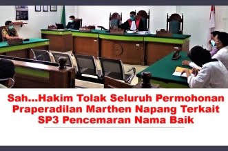 Sah...Hakim Tolak Seluruh Permohonan Praperadilan Marthen Napang Terkait SP3 Pencemaran Nama Baik