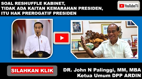 Soal Reshuffle Kabinet, DR John Palinggi: Tidak ada Kaitan Kemarahan Presiden, Itu Hak Prerogatif